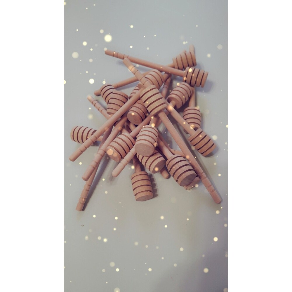 48-Pack 6 Inch Portable Wooden Jam Honey Dipper for Honey Jar Disp/craft supply